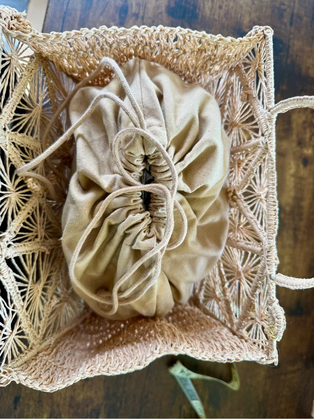 House of Harlow 1960 Beige Macramé Satchel - Picture 4 of 11